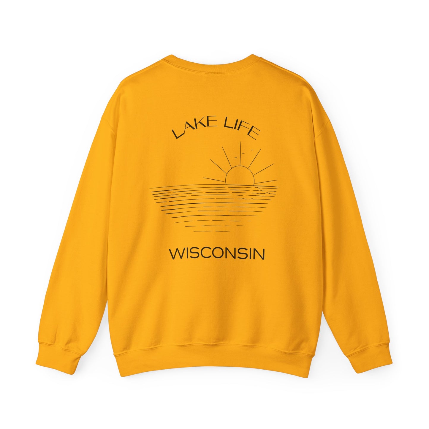 Lake Life Wisconsin Unisex Heavy Blend Crewneck Sweatshirt - Perfect for Nature Lovers & Relaxed Vibes
