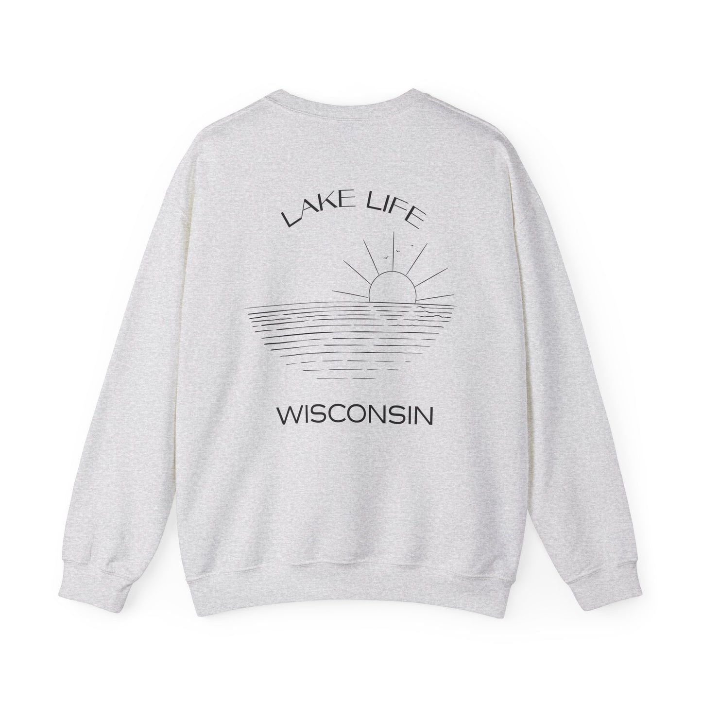 Lake Life Wisconsin Unisex Heavy Blend Crewneck Sweatshirt - Perfect for Nature Lovers & Relaxed Vibes
