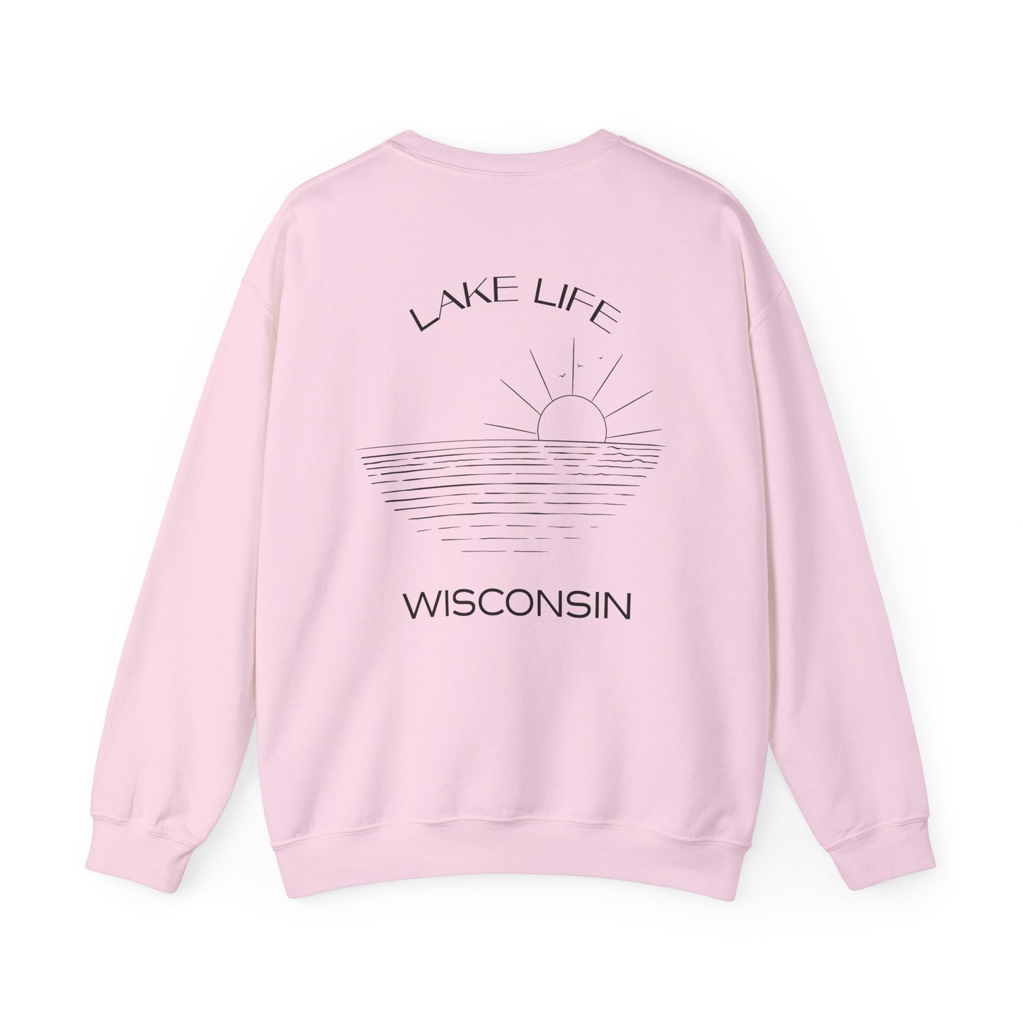 Lake Life Wisconsin Unisex Heavy Blend Crewneck Sweatshirt - Perfect for Nature Lovers & Relaxed Vibes