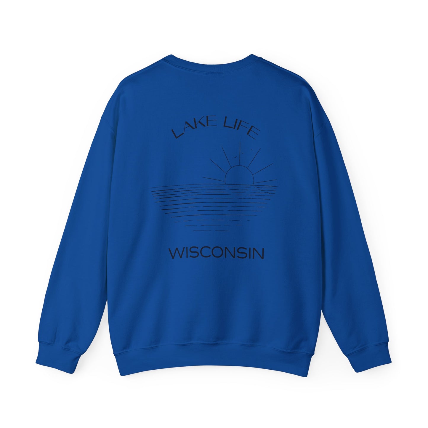 Lake Life Wisconsin Unisex Heavy Blend Crewneck Sweatshirt - Perfect for Nature Lovers & Relaxed Vibes
