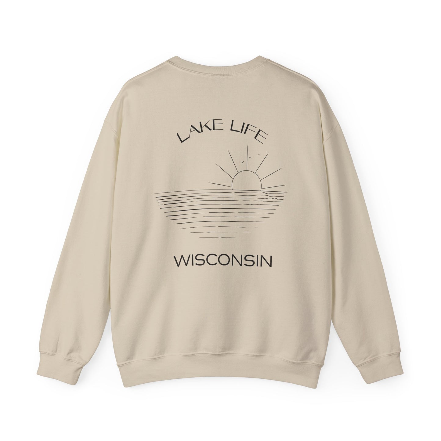 Lake Life Wisconsin Unisex Heavy Blend Crewneck Sweatshirt - Perfect for Nature Lovers & Relaxed Vibes