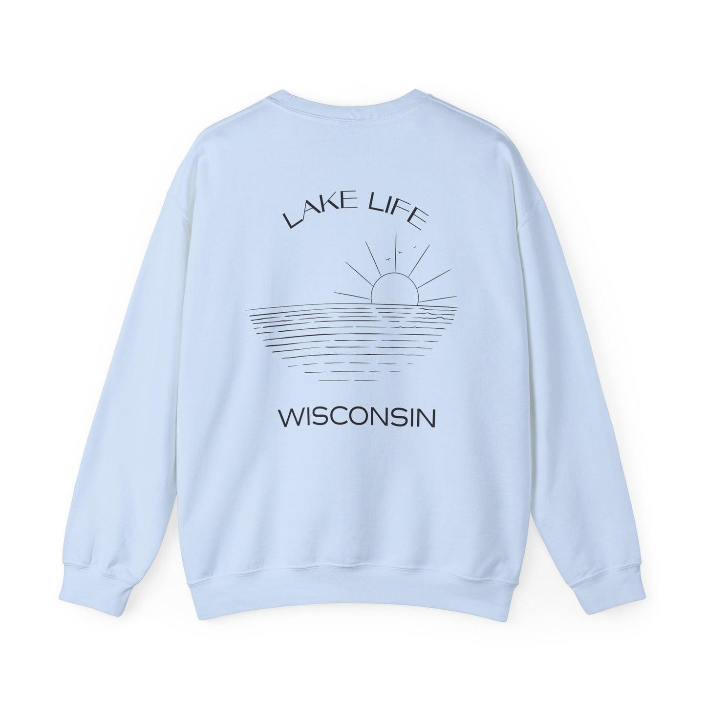 Lake Life Wisconsin Unisex Heavy Blend Crewneck Sweatshirt - Perfect for Nature Lovers & Relaxed Vibes