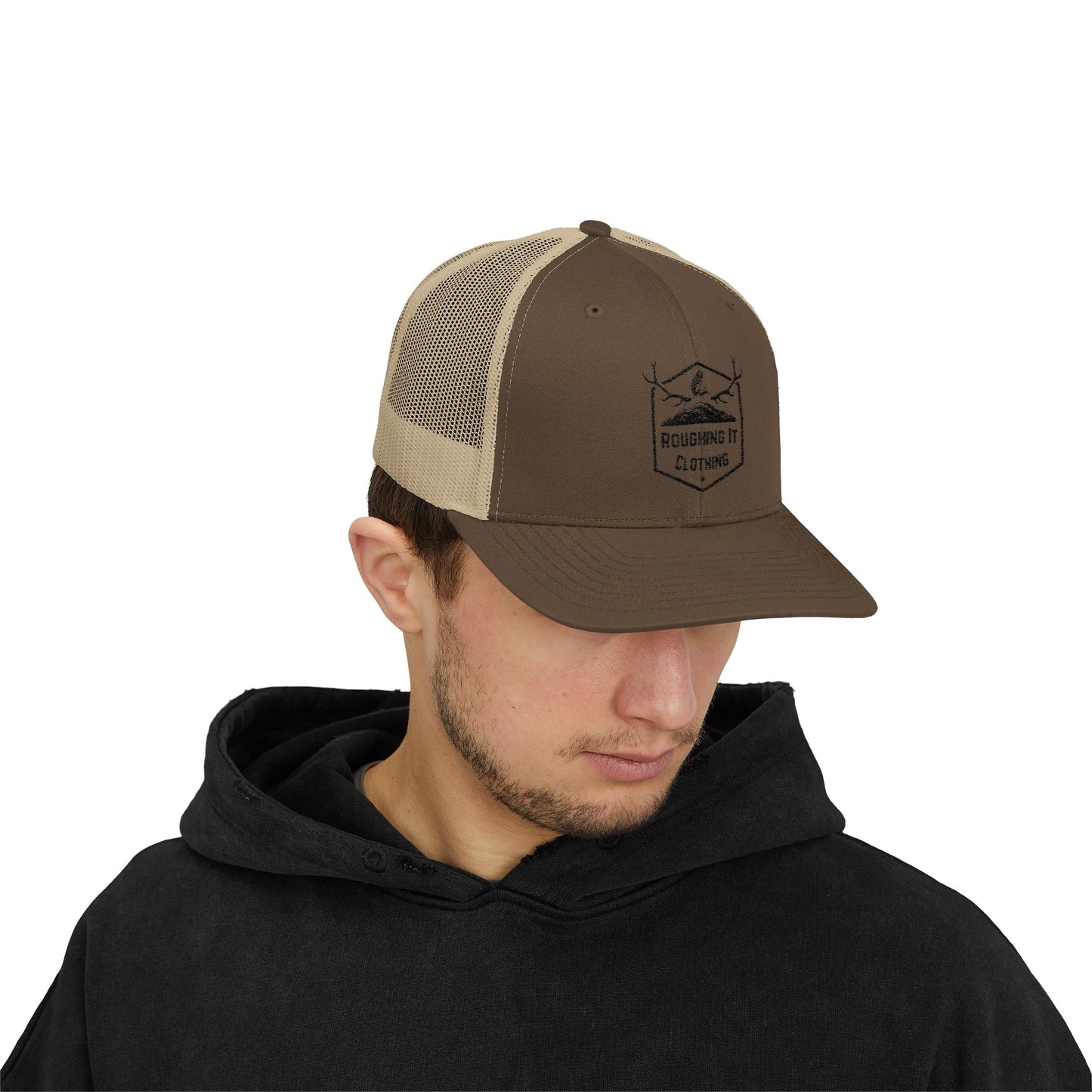 Roughing It Logo Snapback Trucker Cap